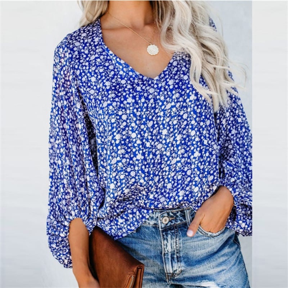 Vici Blue Floral Blouse